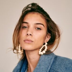 Sezane CHARLIE EARRINGS Ecru